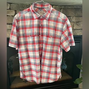 James Campbell Short Sleeved Plaid Button Down
